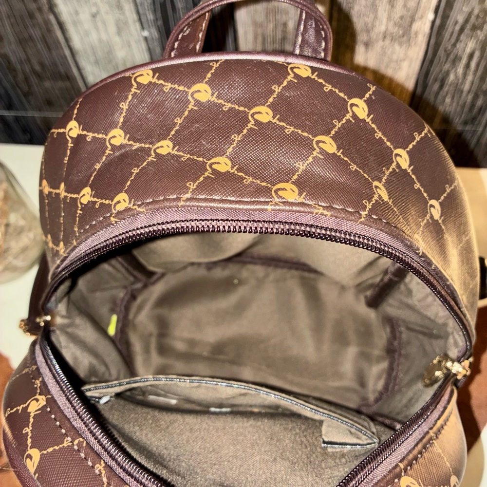 Brown Patterned Backpack - image 5
